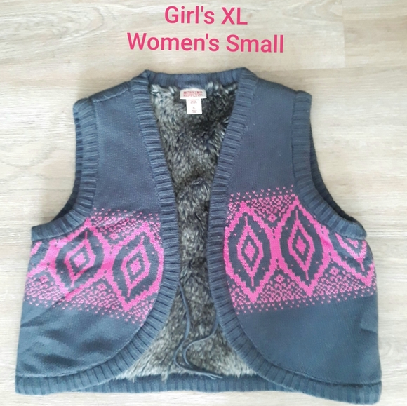 Mossimo Cropped Pink and Gray Sweater Vest Girl's XL / Women's Small - Picture 9 of 9